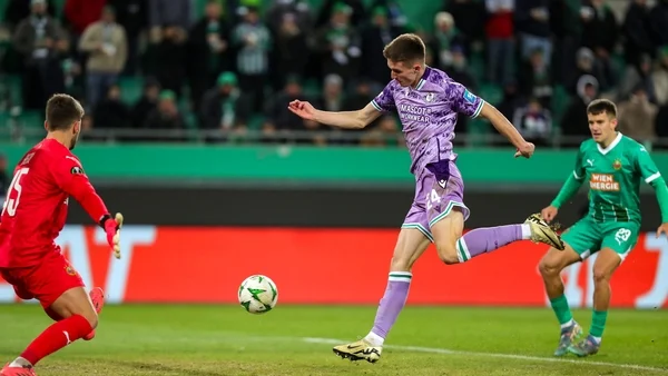 Johnny Kenny converts Rovers' Rapid counter to earn a draw in Vienna